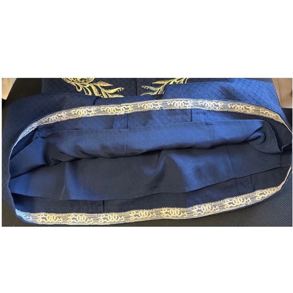 Lilly Pulitzer Navy Blue Strapless Gold Embroidered Cocktail Dress Size 6 - Picture 7 of 10
